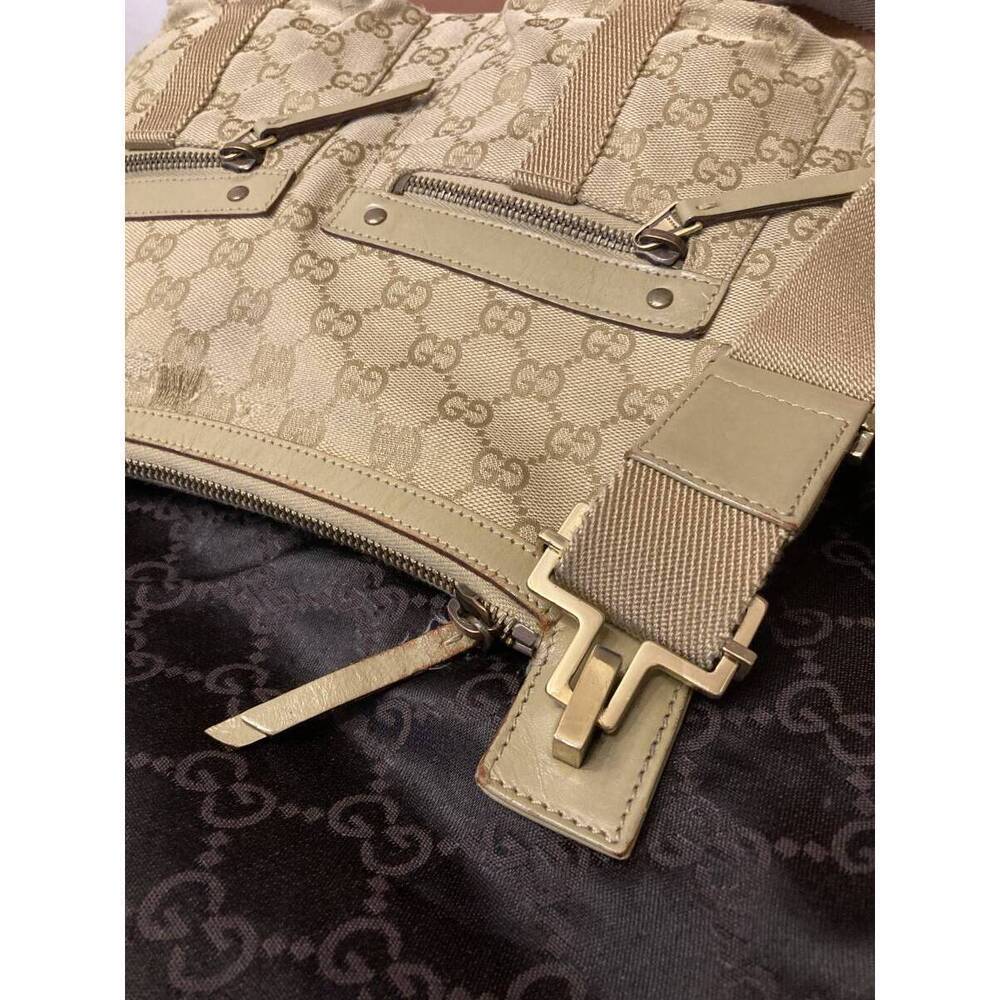 GUCCI GG Canvas Shoulder Bag Khaki Green - Picture 7 of 10